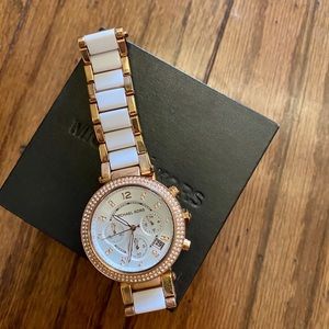 Michael Kors Gold and White Watch